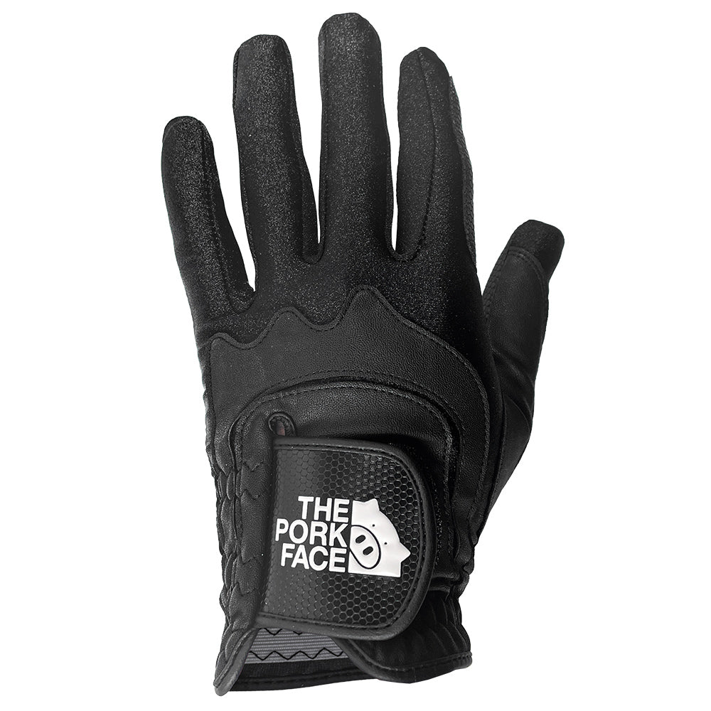 THE PORK FACE Golf Glove, Left Hand, Black/White, TPF-GLOVE01