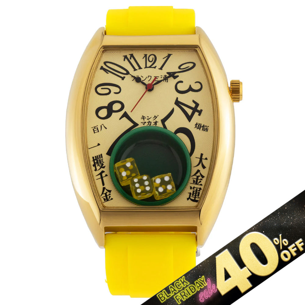 『40%OFF BLACK FRIDAY SALE』 [フランク三浦] 腕時計 キングマカオ Gamble Watch グレートイエロー FM12-GDGDYE