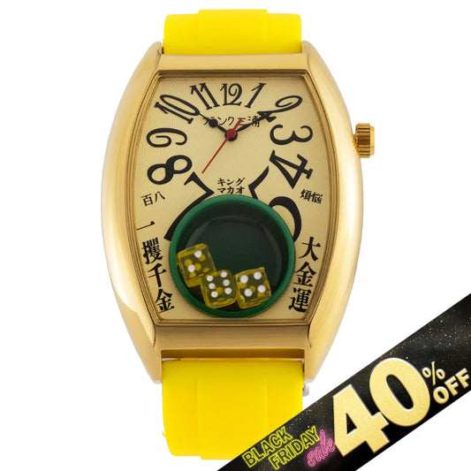 『40%OFF BLACK FRIDAY SALE』 [フランク三浦] 腕時計 キングマカオ Gamble Watch グレートイエロー FM12-GDGDYE