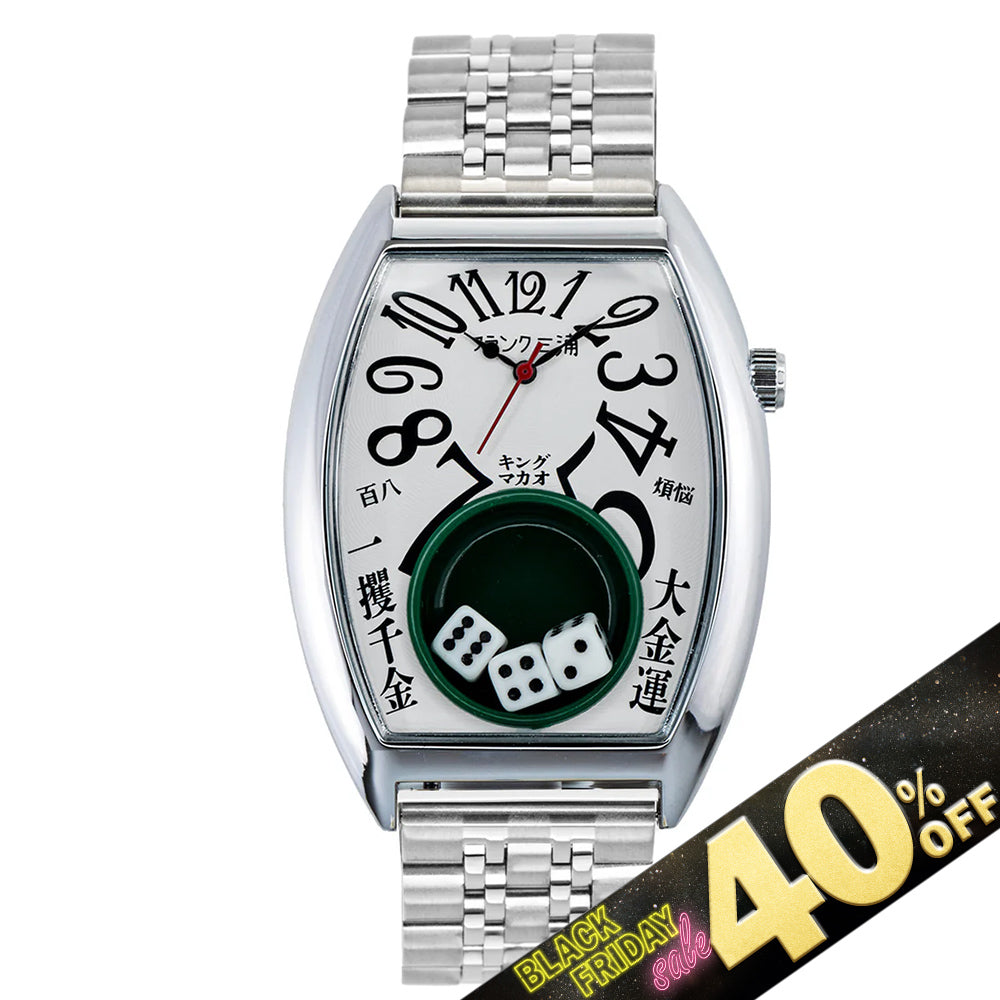 『40%OFF BLACK FRIDAY SALE』 [フランク三浦] 腕時計 キングマカオ Gamble Watch メタルバンド ホワイト FM12-SVWHMB