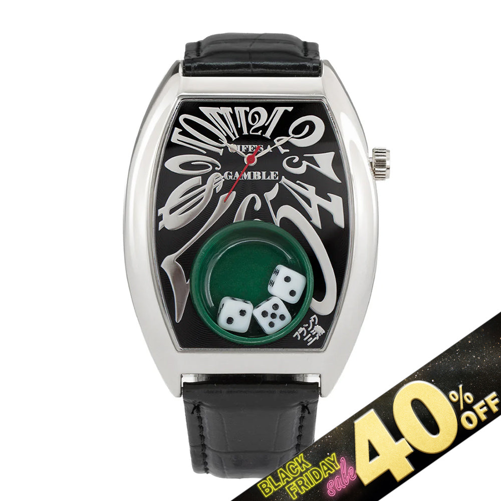 『40%OFF BLACK FRIDAY SALE』 [フランク三浦] 腕時計 キングマカオ Gamble Watch シルバー ブラックFM14-SVBK