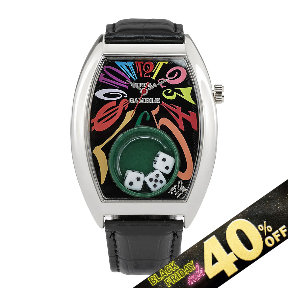 『40%OFF BLACK FRIDAY SALE』 [フランク三浦] 腕時計 キングマカオ Gamble Watch レインボーブラック FM14-SVCRBK