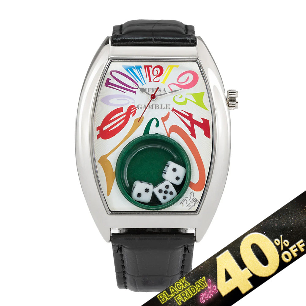 『40%OFF BLACK FRIDAY SALE』 [フランク三浦] 腕時計 キングマカオ Gamble Watch レインボーホワイト FM14-SVCRWH