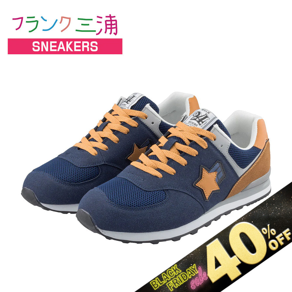 『40%OFF BLACK FRIDAY SALE』 [フランク三浦] スニーカー footwear ネイビー ブラウン FM30-NVBR