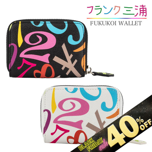 『40%OFF BLACK FRIDAY SALE』 [フランク三浦] 奇跡の財布 ラウンドファスナー 小銭入れ メンズ レディース レインボーブラック レインボーホワイト FMS24