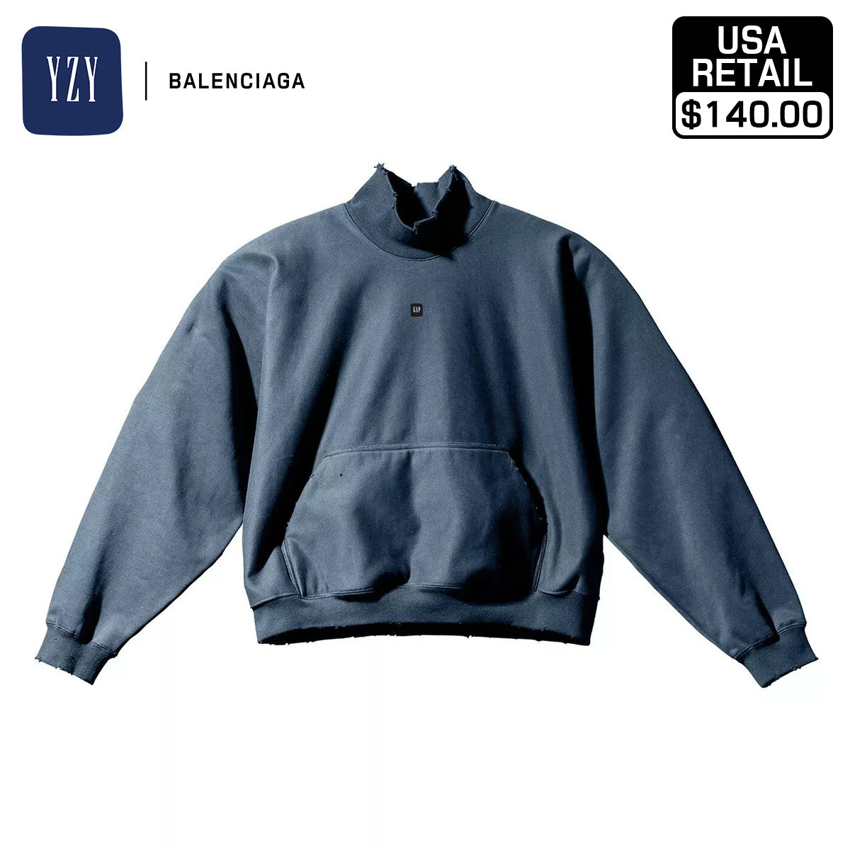 YEEZY × GAP ENGINEERED BY BALENCIAGA 03 HIGH NECK SWEATER ZJ23 471292-01-2 DARK BLUE 1