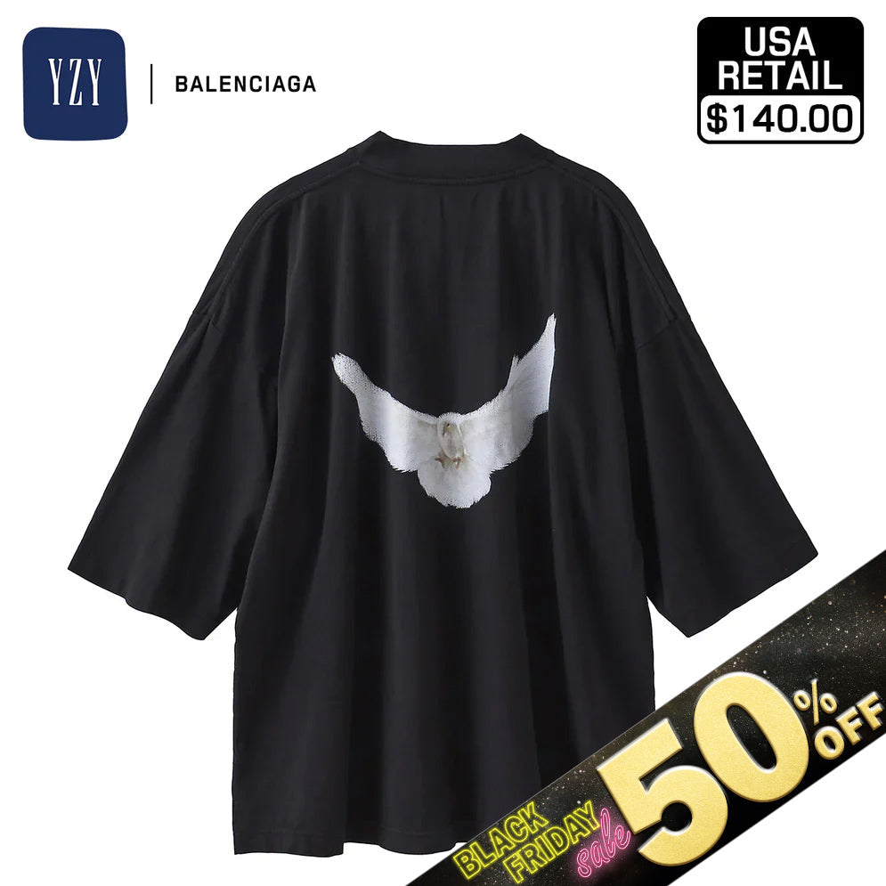 『50%OFF BLACK FRIDAY SALE』 [YEEZY × GAP ENGINEERED BY BALENCIAGA] 53 DOVE 3/4 SLEEVE TEE 471286-02-2 BLACK4