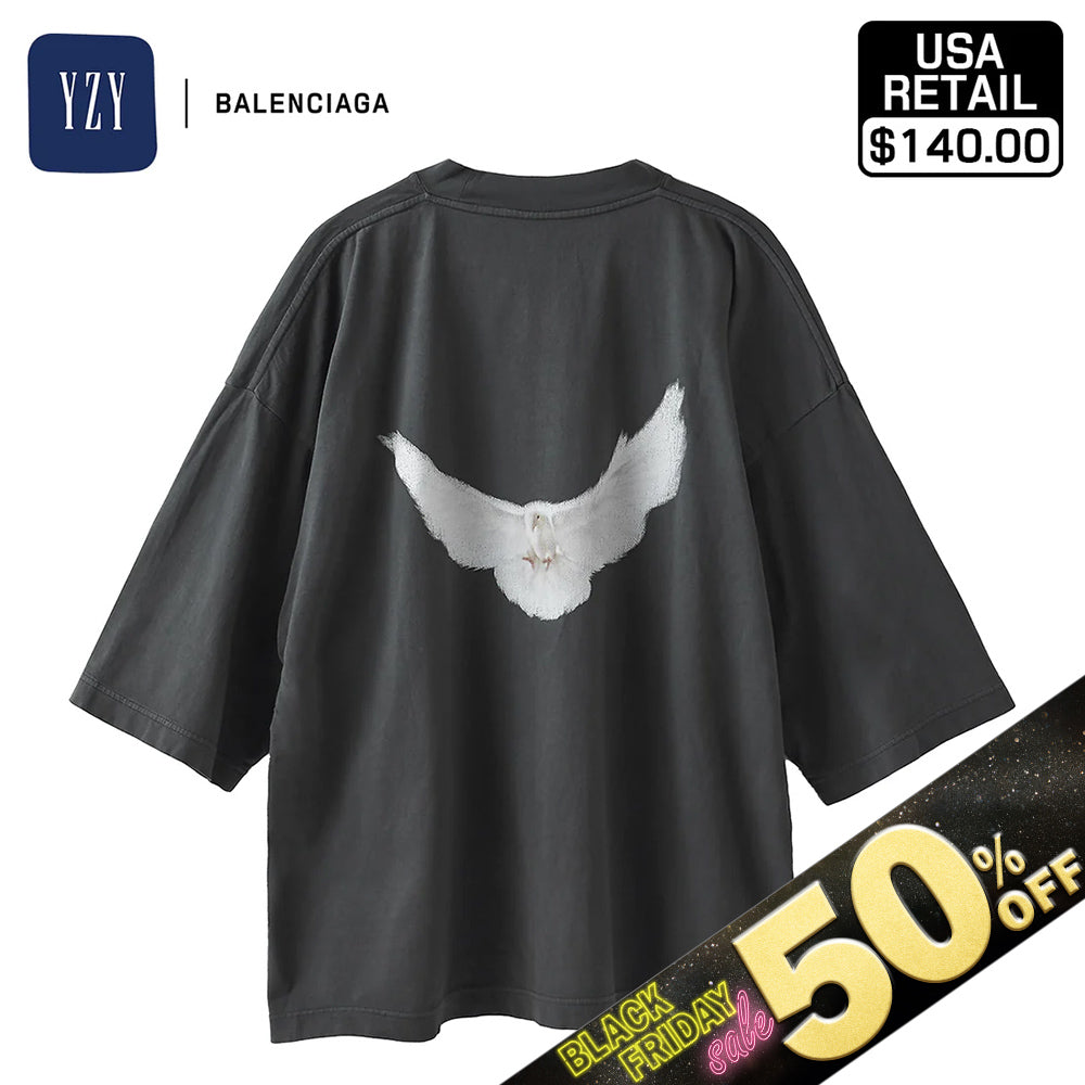 『50%OFF BLACK FRIDAY SALE』 [YEEZY × GAP ENGINEERED BY BALENCIAGA] 53 DOVE 3/4 SLEEVE TEE 471286-03-2 DARKGREEN1