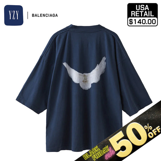 『50%OFF BLACK FRIDAY SALE』 [YEEZY × GAP ENGINEERED BY BALENCIAGA] 53 DOVE 3/4 SLEEVE TEE 471286-04-2 DARKBLUE1