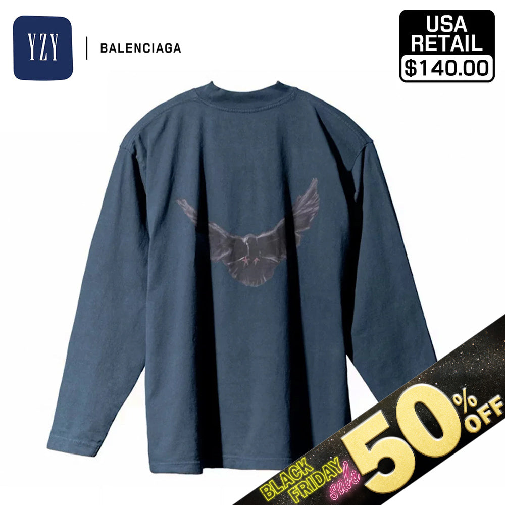 『50%OFF BLACK FRIDAY SALE』 [YEEZY × GAP ENGINEERED BY BALENCIAGA] 10A DOVE LS TEE 471305-00-2 DARK BLUE 1