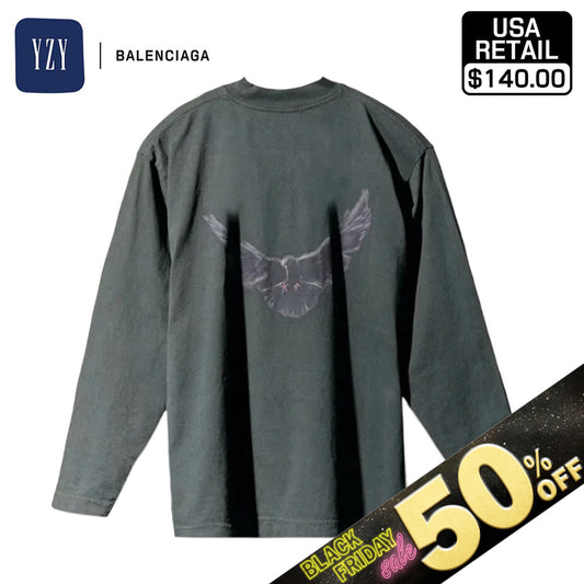 『50%OFF BLACK FRIDAY SALE』 [YEEZY × GAP ENGINEERED BY BALENCIAGA] 10A DOVE LS TEE 471305-03-2 DARK GREEN 1