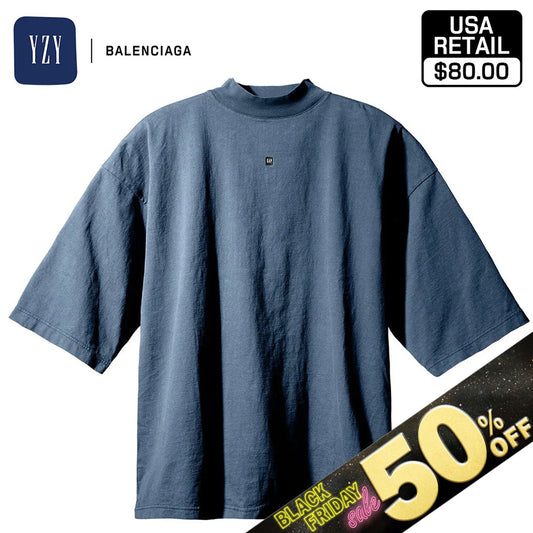 『50%OFF BLACK FRIDAY SALE』 [YEEZY × GAP ENGINEERED BY BALENCIAGA] 52 LOGO 3/4 SLEEVE TEE 471310-03-2 DARKBLUE1