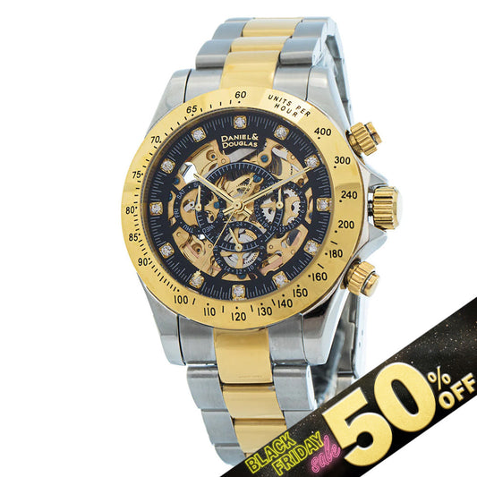『50%OFF BLACK FRIDAY SALE』 [DANIEL & DOUGLAS] ダニエルアンドダグラス 腕時計 自動巻き DD8802-GPBK3