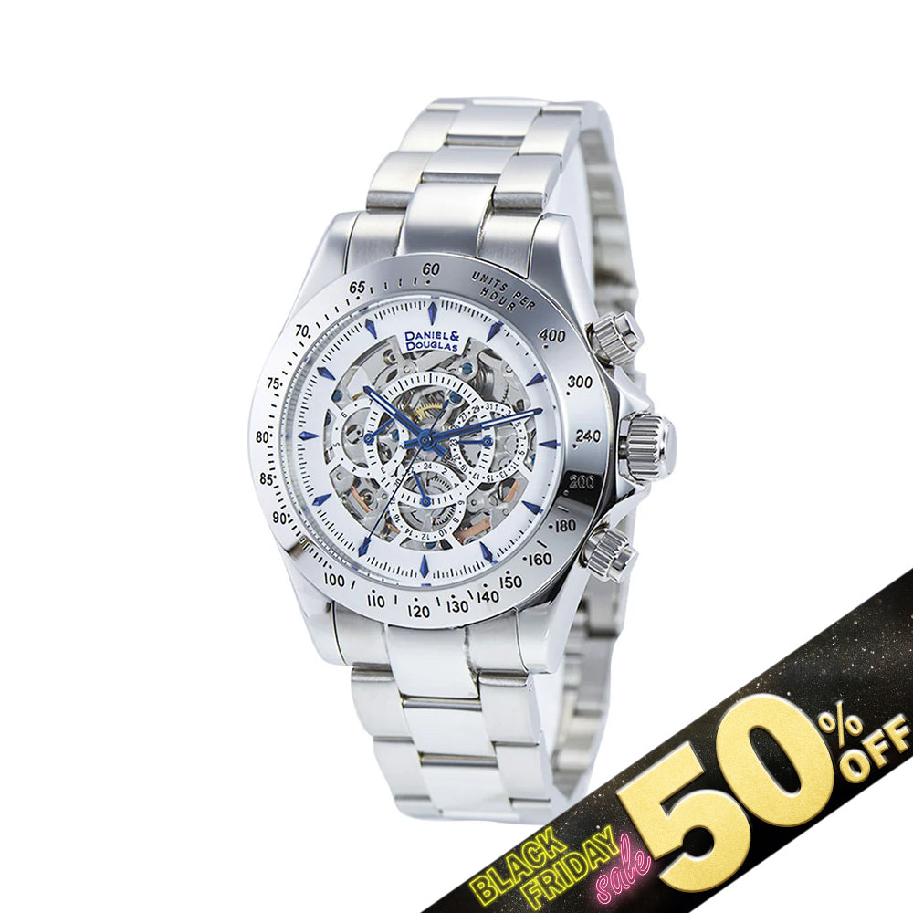『50%OFF BLACK FRIDAY SALE』 [DANIEL & DOUGLAS] ダニエルアンドダグラス 腕時計 自動巻き DD8802-WHBL