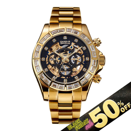 『50%OFF BLACK FRIDAY SALE』 [DANIEL & DOUGLAS] ダニエルアンドダグラス 腕時計 自動巻き DD8802DG-BK3