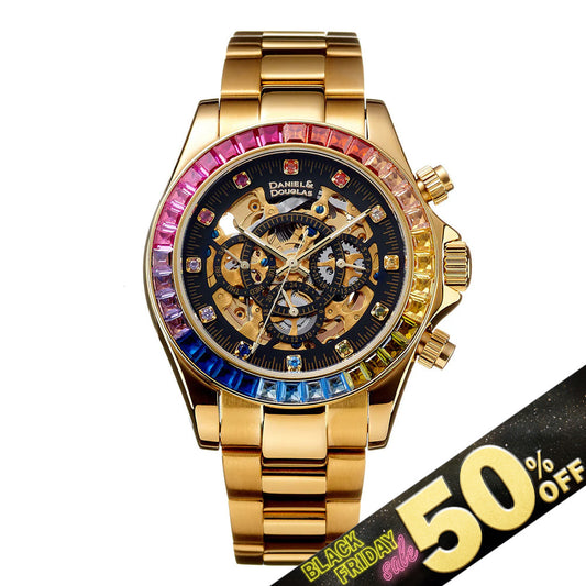 『50%OFF BLACK FRIDAY SALE』 [DANIEL & DOUGLAS] ダニエルアンドダグラス 腕時計 自動巻き DD8802DG-RBBK3