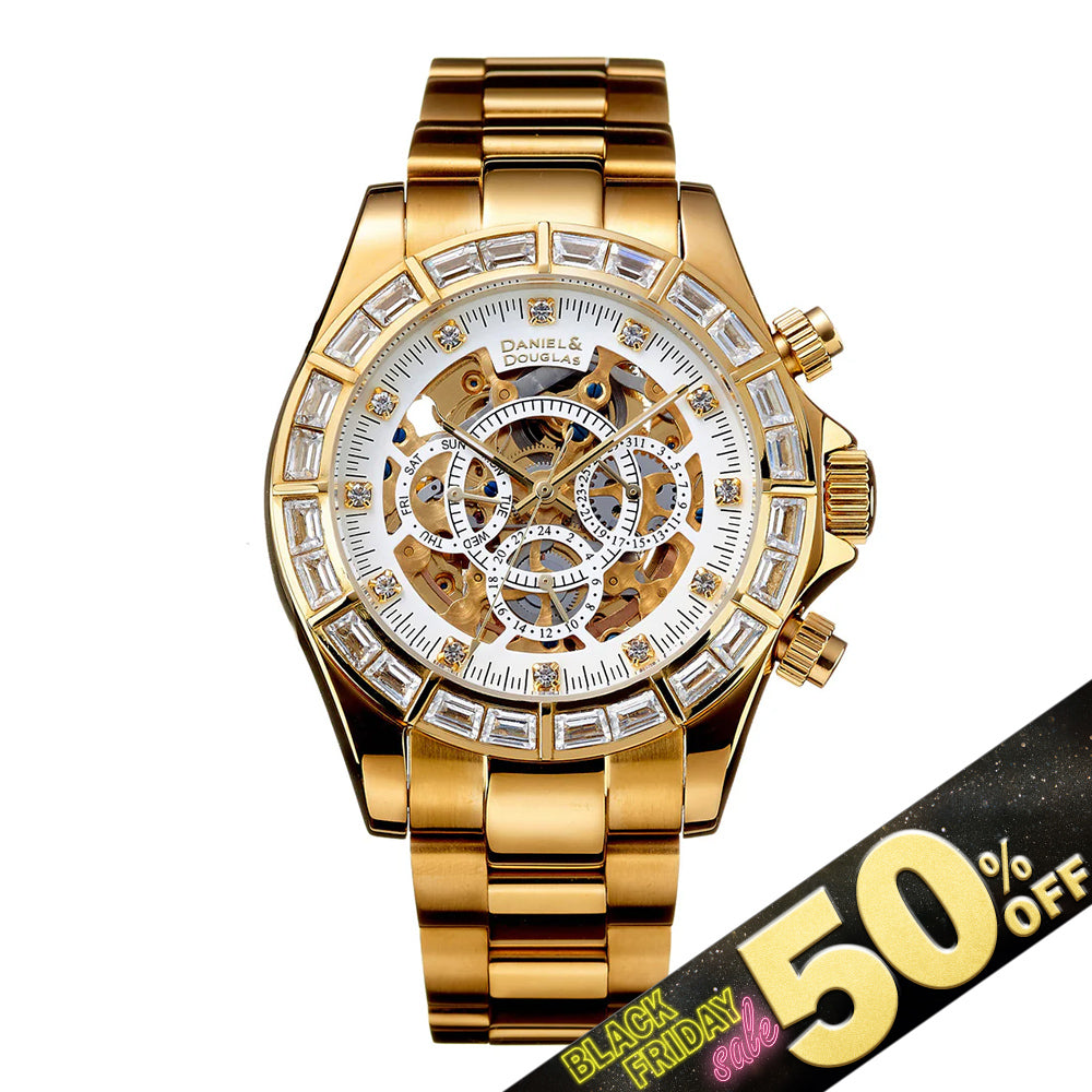 『50%OFF BLACK FRIDAY SALE』 [DANIEL & DOUGLAS] ダニエルアンドダグラス 腕時計 自動巻き DD8802DG-WH3