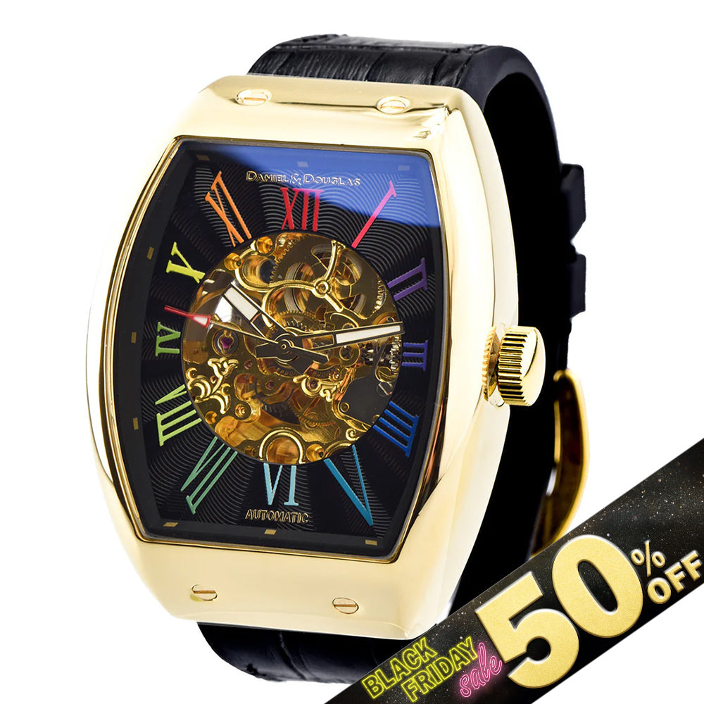 『50%OFF BLACK FRIDAY SALE』 [DANIEL & DOUGLAS] ダニエルアンドダグラス 腕時計 自動巻き DD8808-GPCRBK