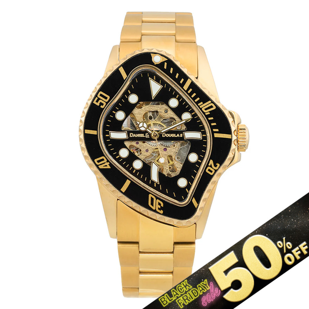 『50%OFF BLACK FRIDAY SALE』 [DANIEL & DOUGLAS] ダニエルアンドダグラス BROKEN MARINE 腕時計 自動巻き DD8811-GDBK