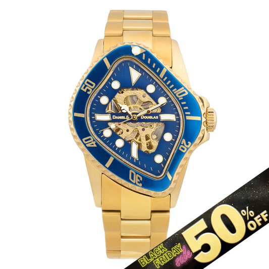 『50%OFF BLACK FRIDAY SALE』 [DANIEL & DOUGLAS] ダニエルアンドダグラス BROKEN MARINE 腕時計 自動巻き DD8811-GDBL