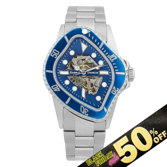 『50%OFF BLACK FRIDAY SALE』 [DANIEL & DOUGLAS] ダニエルアンドダグラス BROKEN MARINE 腕時計 自動巻き DD8811-SVBL