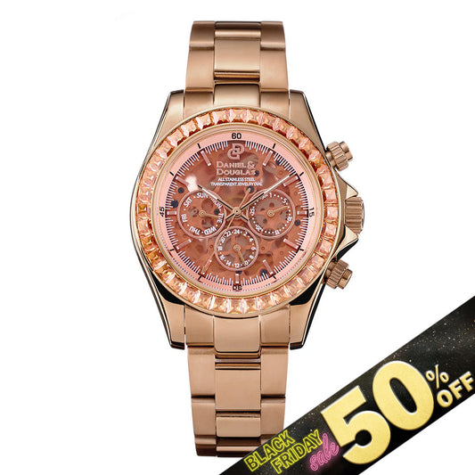 『50%OFF BLACK FRIDAY SALE』 [DANIEL & DOUGLAS] ダニエルアンドダグラス 腕時計 自動巻き DD8812RG-BR3