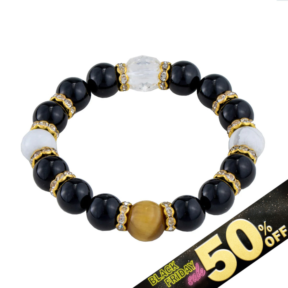 『50%OFF BLACK FRIDAY SALE』 [DANIEL & DOUGLAS] ダニエルアンドダグラス 天然石 ブレスレット DD8888-BK