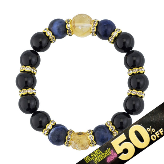 『50%OFF BLACK FRIDAY SALE』 [DANIEL & DOUGLAS] ダニエルアンドダグラス 天然石 ブレスレット DD8888-SDBK