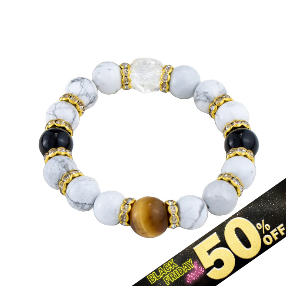 『50%OFF BLACK FRIDAY SALE』 [DANIEL & DOUGLAS] ダニエルアンドダグラス 天然石 ブレスレット DD8888-WH