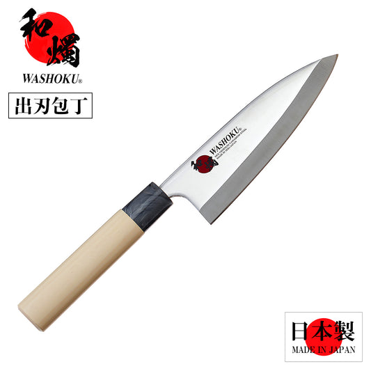 Japanese knife, Japanese candle, Deba knife, plain wood handle, marble color 51547
