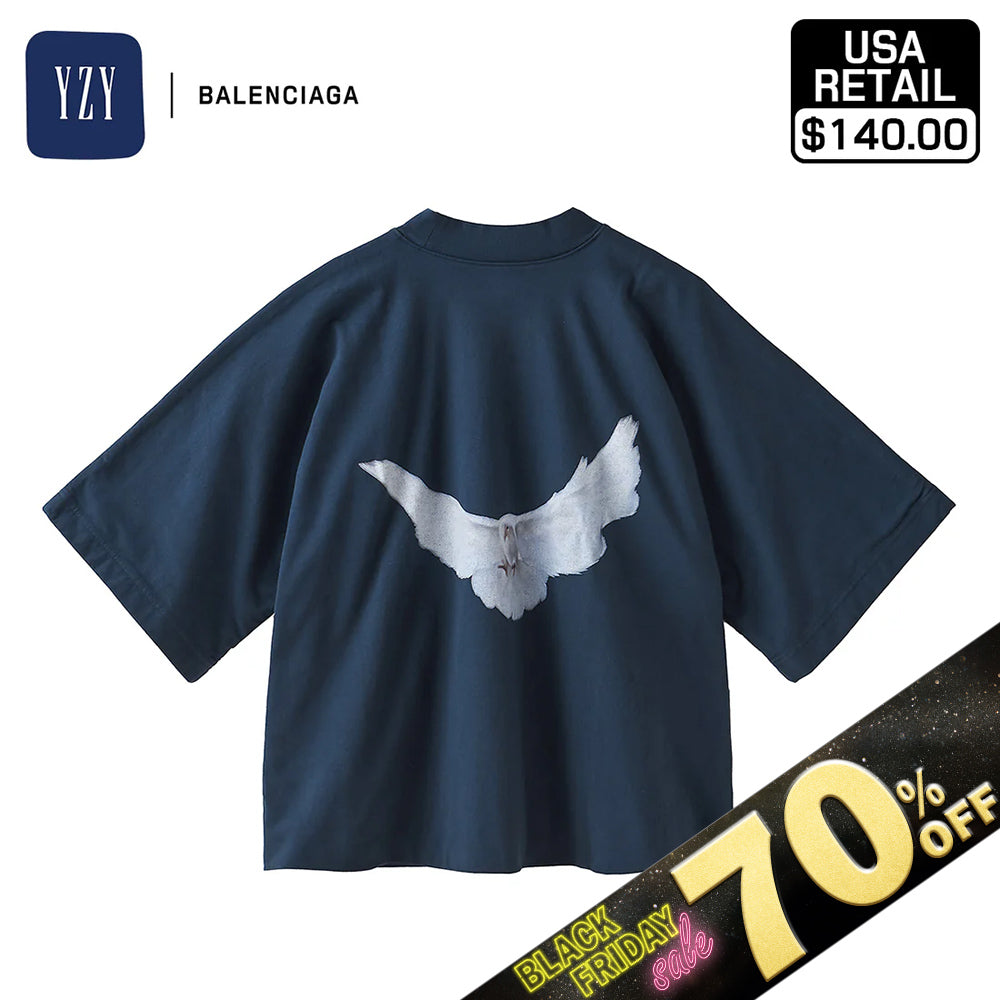 『70%OFF BLACK FRIDAY SALE』 [YEEZY × GAP ENGINEERED BY BALENCIAGA] 78 CROP DOVE NO SEAM TEE 471281-01-2 DARKBLUE1
