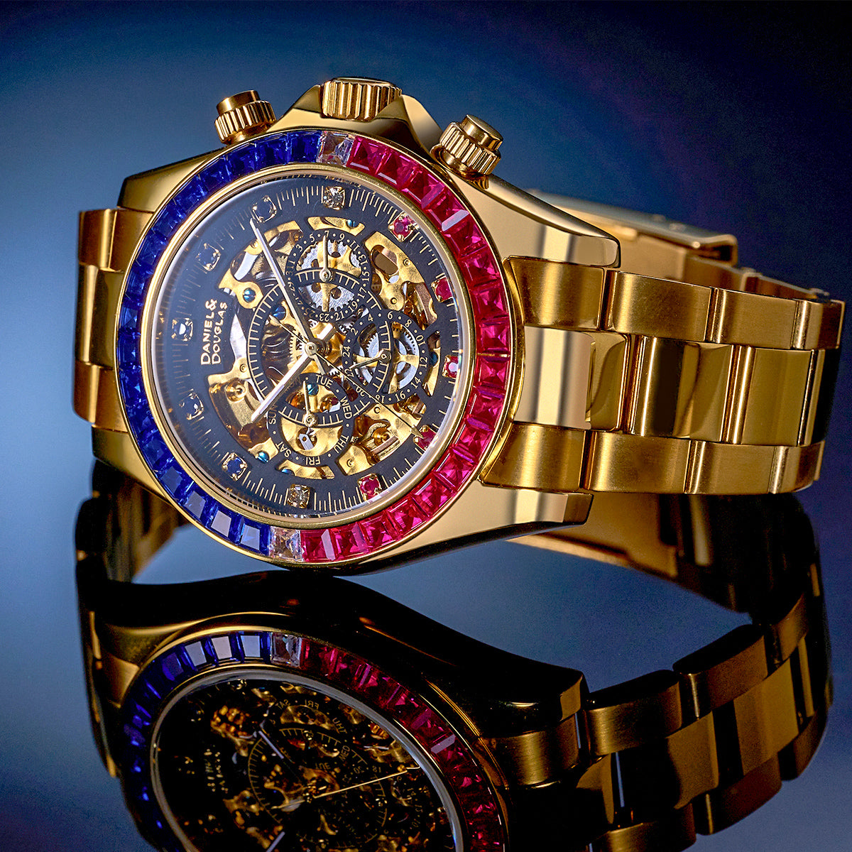 『50%OFF BLACK FRIDAY SALE』 [DANIEL & DOUGLAS] ダニエルアンドダグラス 腕時計 自動巻き DD8802DG-BLRD3