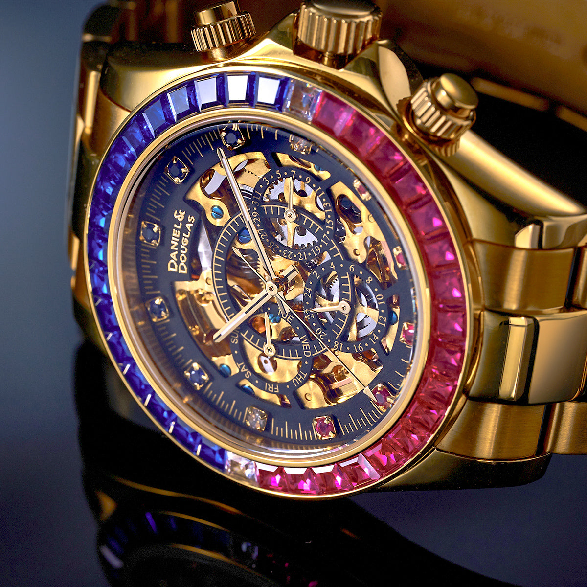 『50%OFF BLACK FRIDAY SALE』 [DANIEL & DOUGLAS] ダニエルアンドダグラス 腕時計 自動巻き DD8802DG-BLRD3