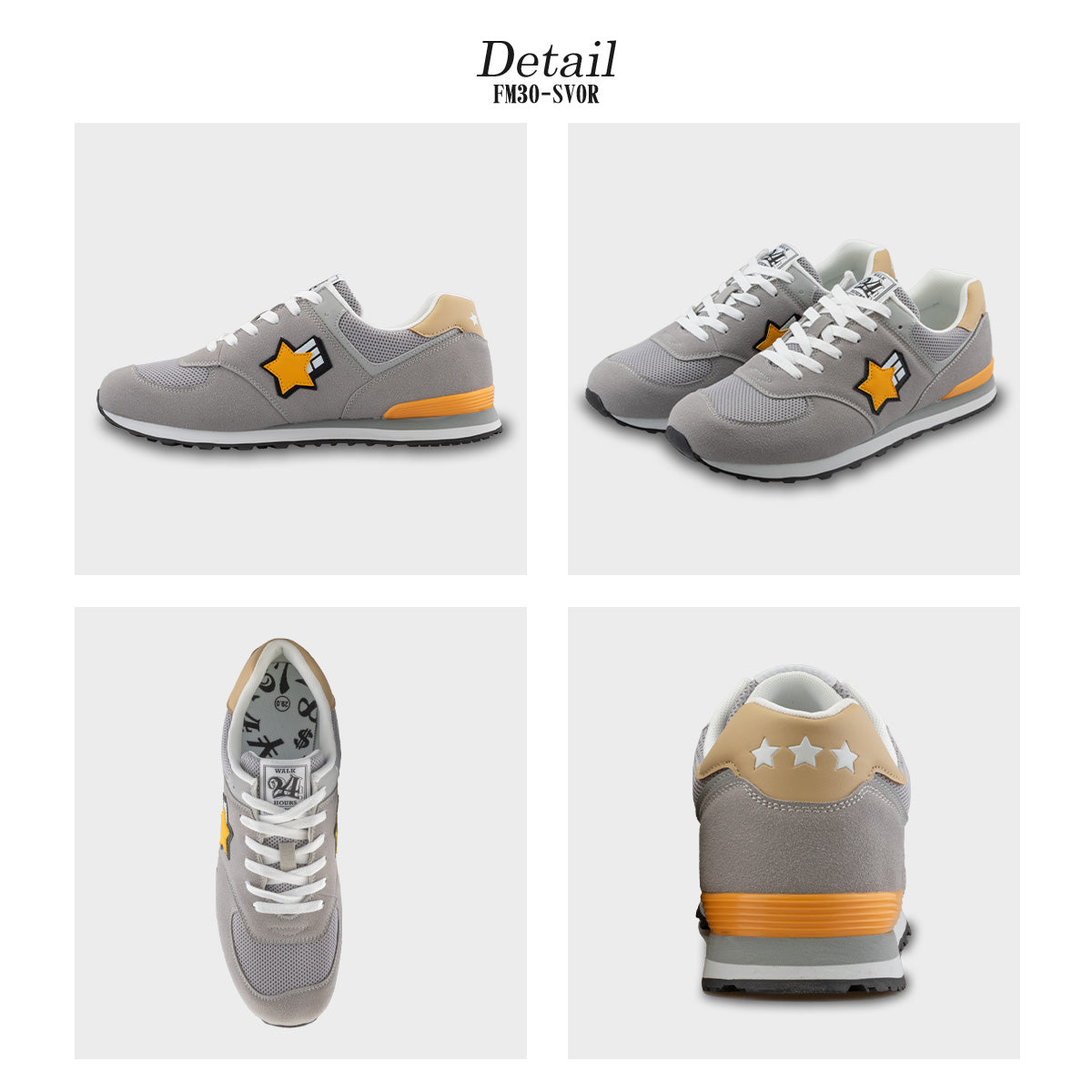 [Pre-order sales scheduled to ship in mid-May 2024] Frank Miura sneakers shoes footwear silver orange FM30-SVOR 