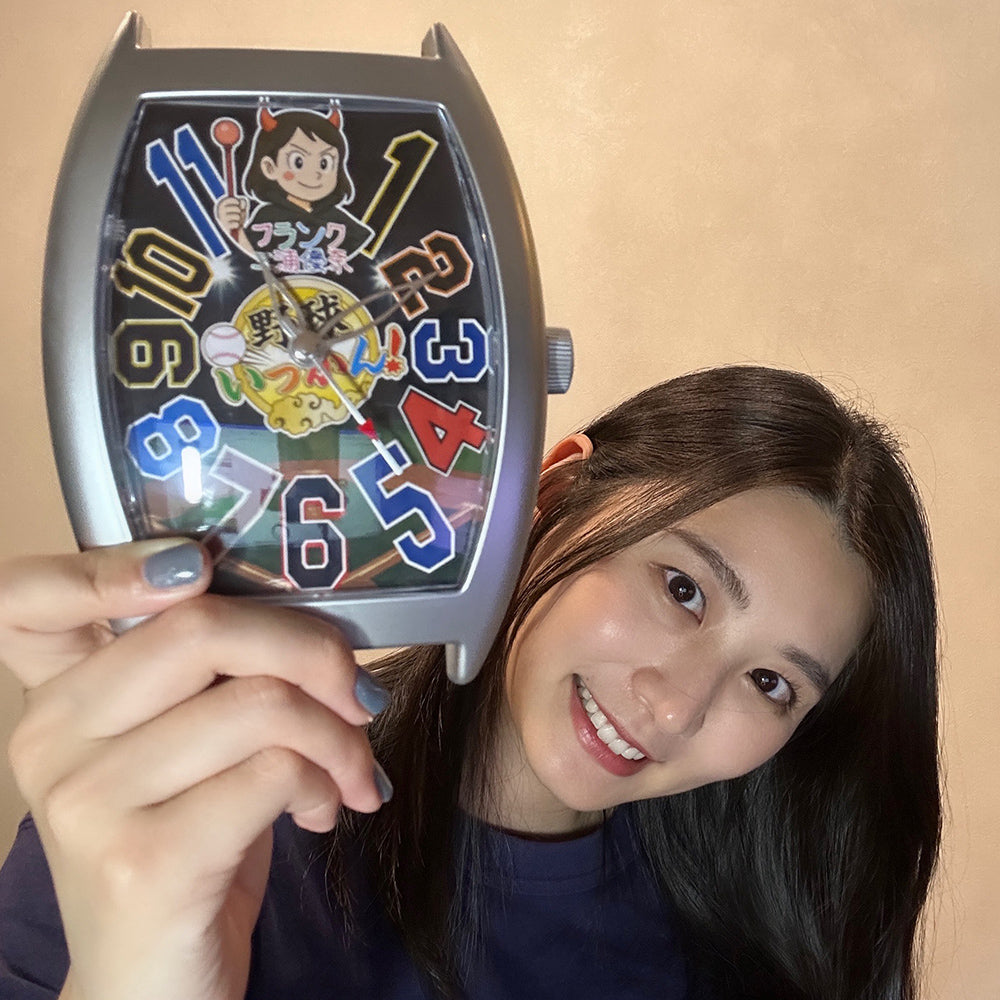 【野球いっかん メンバーシップ限定商品】野球いっかんXフランク三浦コラボ フランク三浦優奈 テーブルクロック卓上時計 FM09K-1KAN