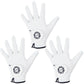 [Frank Miura] Set of 3 Golf All-Weather Golf Gloves Left Hand White Black Silver Green (Copy)