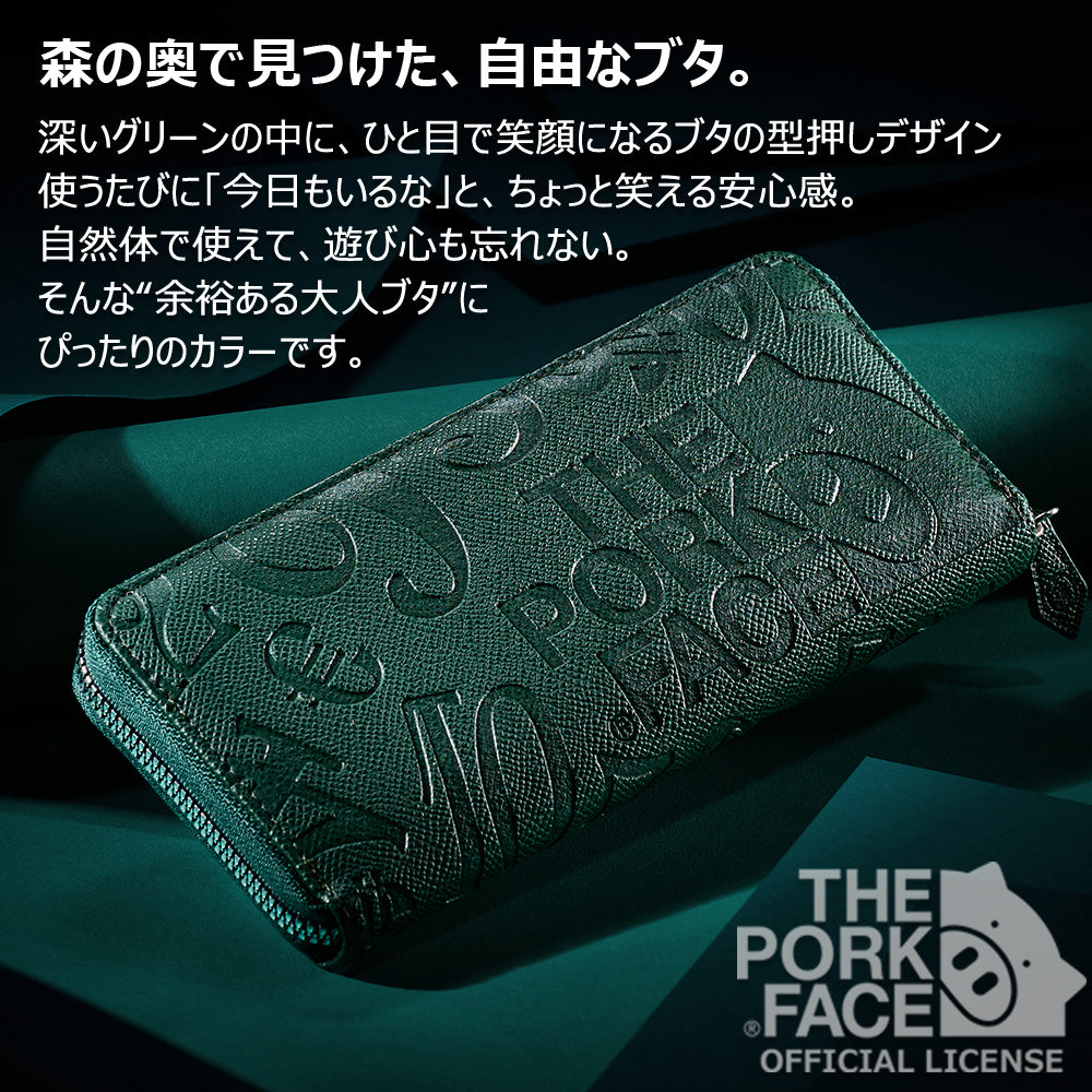 [NEW]『The Pork Face Official License』 [フランク三浦 × THE PORK FACE] 奇跡の財布 メンズ レディース  グリーン FMPS-GR