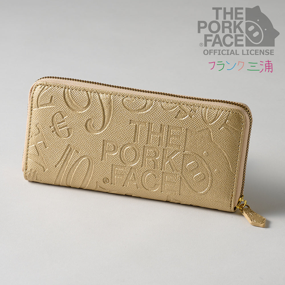 [NEW]『The Pork Face Official License』 [フランク三浦 × THE PORK FACE] 奇跡の財布 メンズ レディース  ゴールド  FMPS-KIN