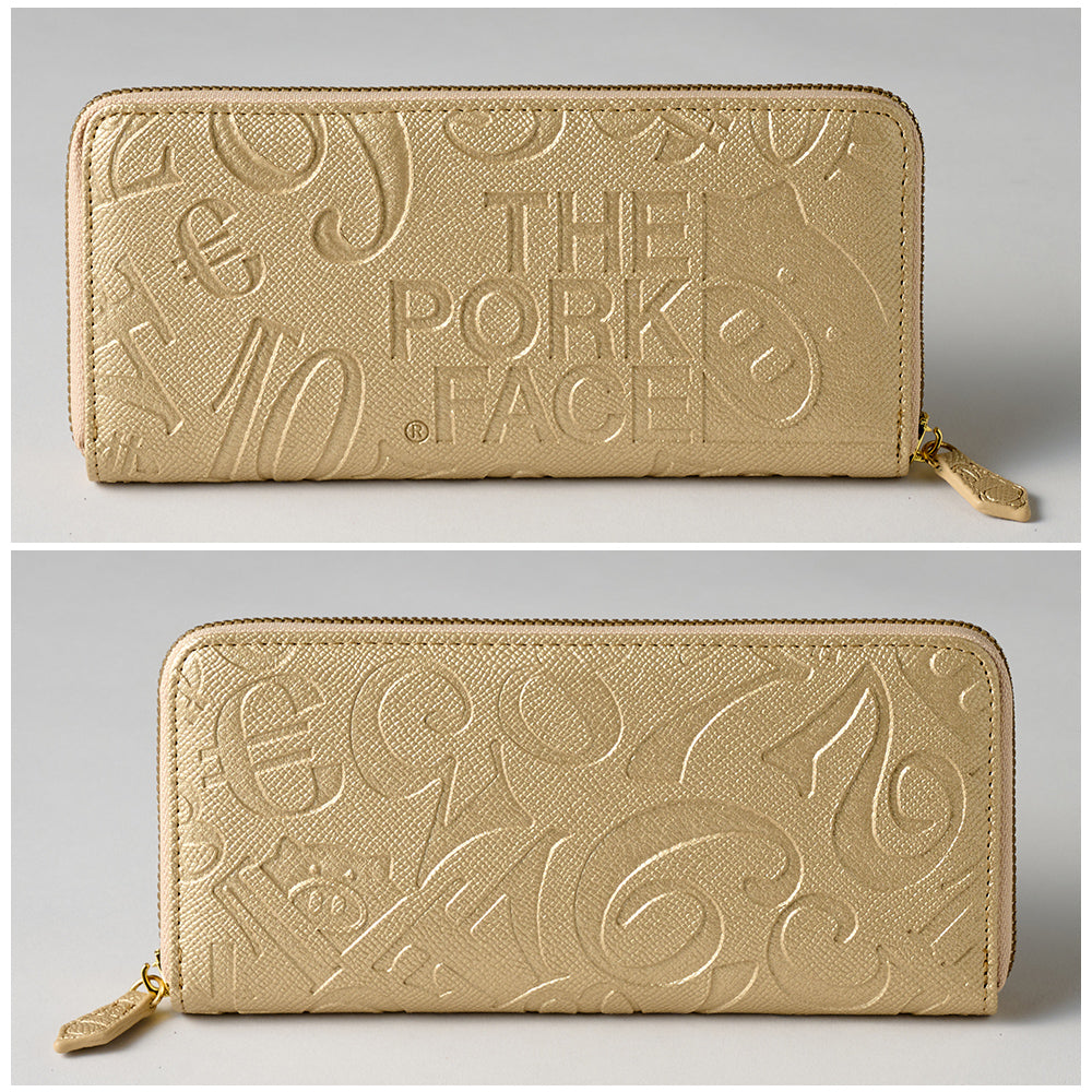 [NEW]『The Pork Face Official License』 [フランク三浦 × THE PORK FACE] 奇跡の財布 メンズ レディース  ゴールド  FMPS-KIN