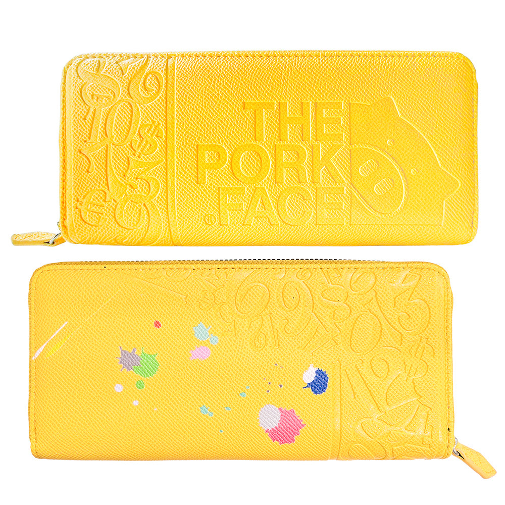 [NEW] "The Pork Face Official License" [Frank Miura × THE PORK FACE] Miracle Wallet for Men and Women Yellow Black Silver FMPS-OUT