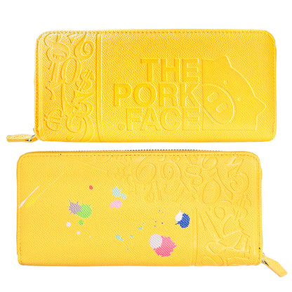 [NEW] "The Pork Face Official License" [Frank Miura × THE PORK FACE] Miracle Wallet for Men and Women Yellow Black Silver FMPS-OUT