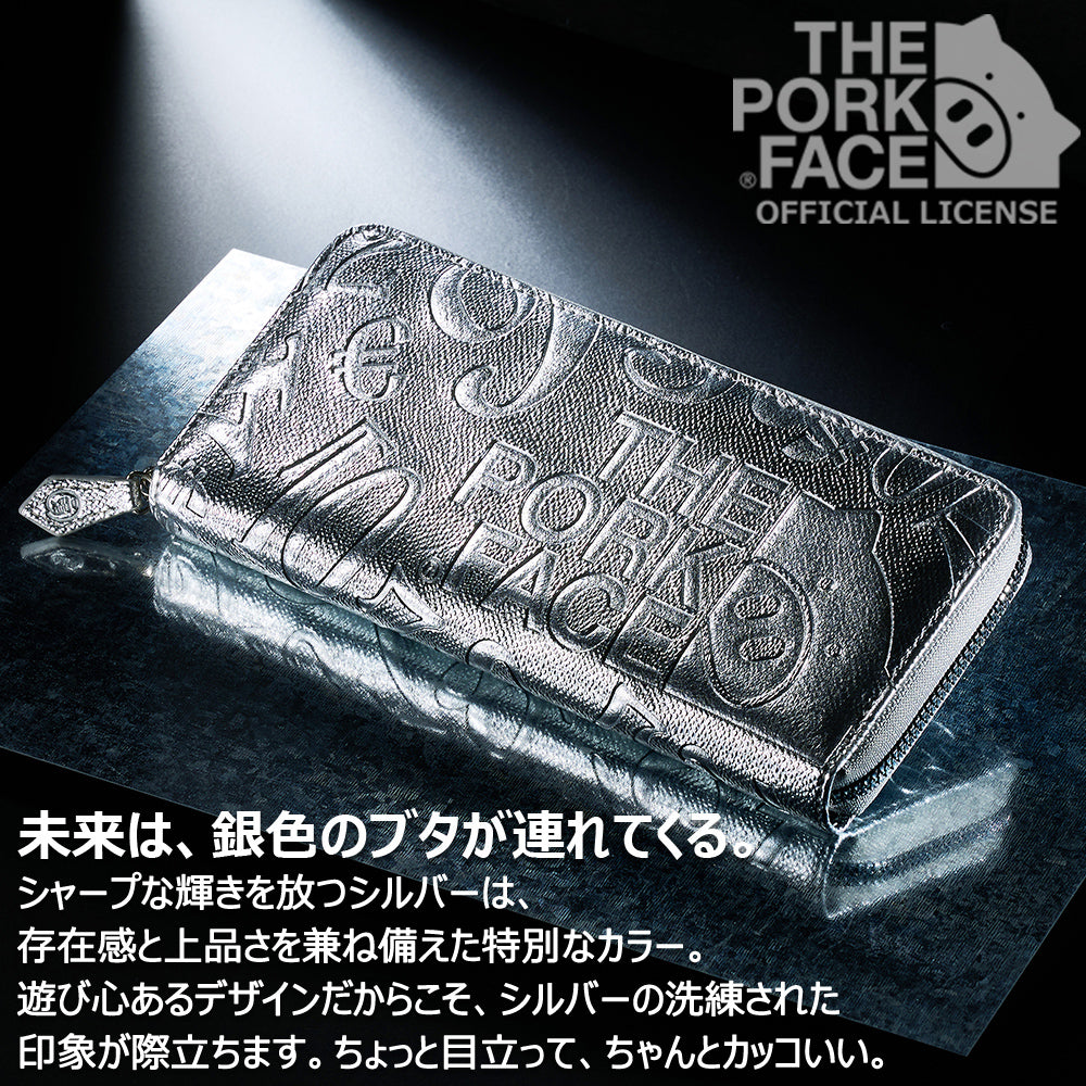 [NEW]『The Pork Face Official License』 [フランク三浦 × THE PORK FACE] 奇跡の財布 メンズ レディース  シルバー 銀 FMPS-SV