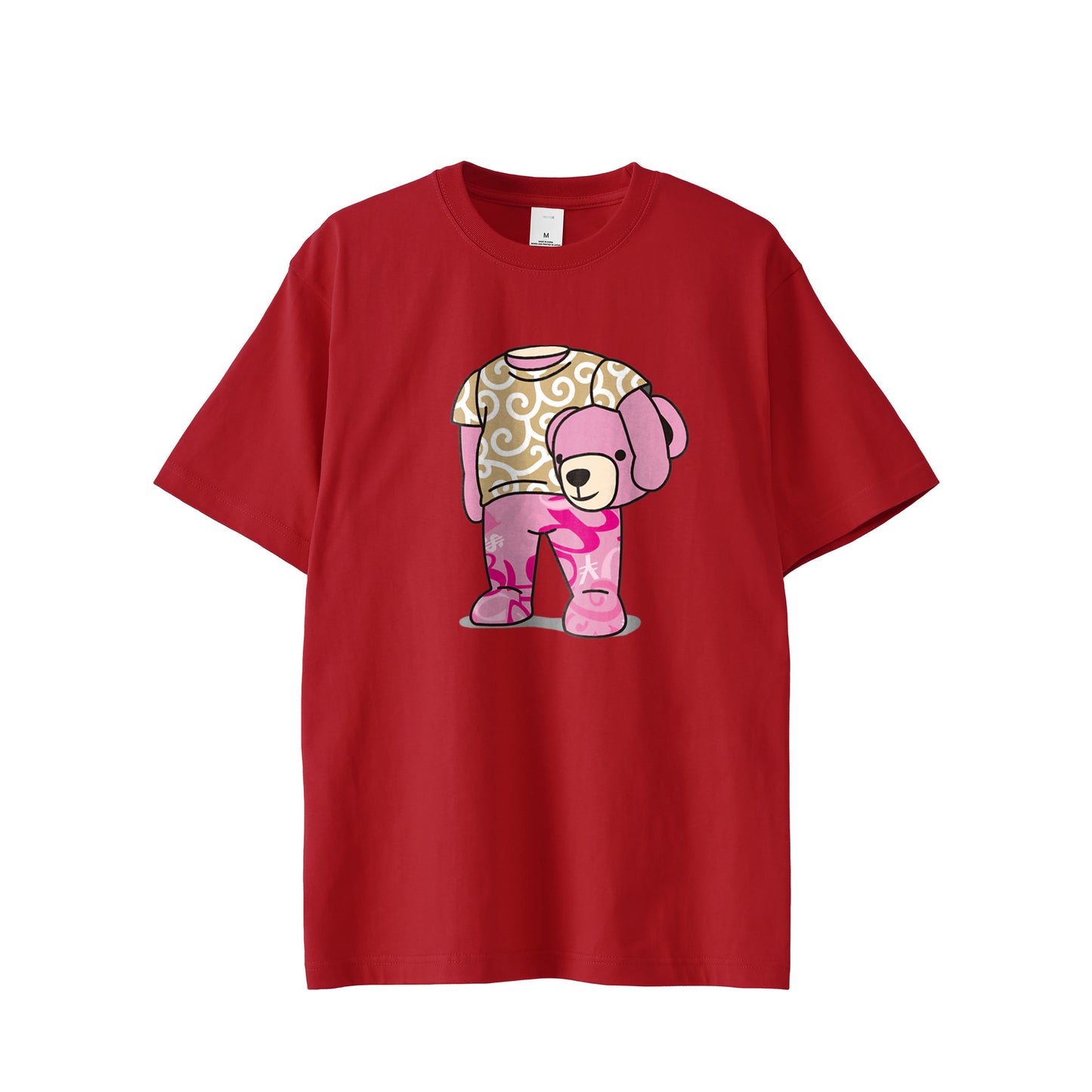 [フランク三浦] Tシャツ ヘッドベア 唐草 ピンク FMT-H09