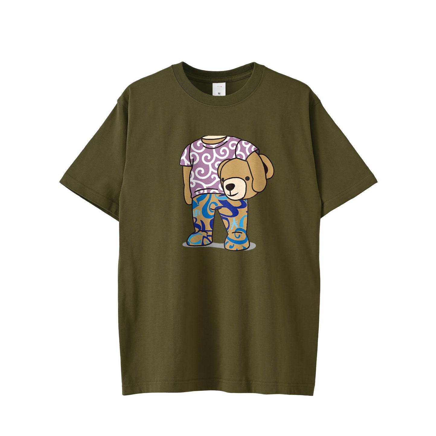 [Frank Miura] T-shirt Head Bear Arabesque Brown FMT-H10