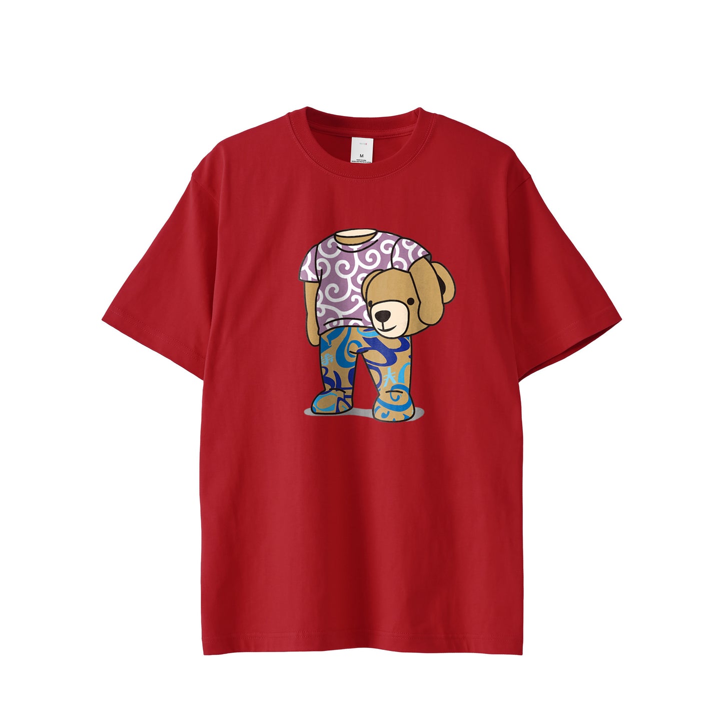 [Frank Miura] T-shirt Head Bear Arabesque Brown FMT-H10