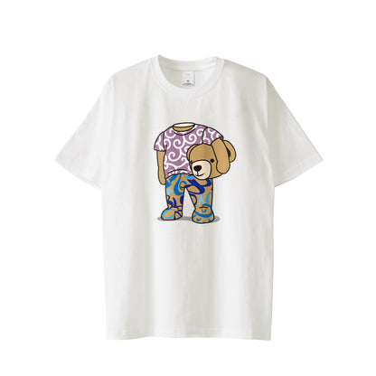 [Frank Miura] T-shirt Head Bear Arabesque Brown FMT-H10
