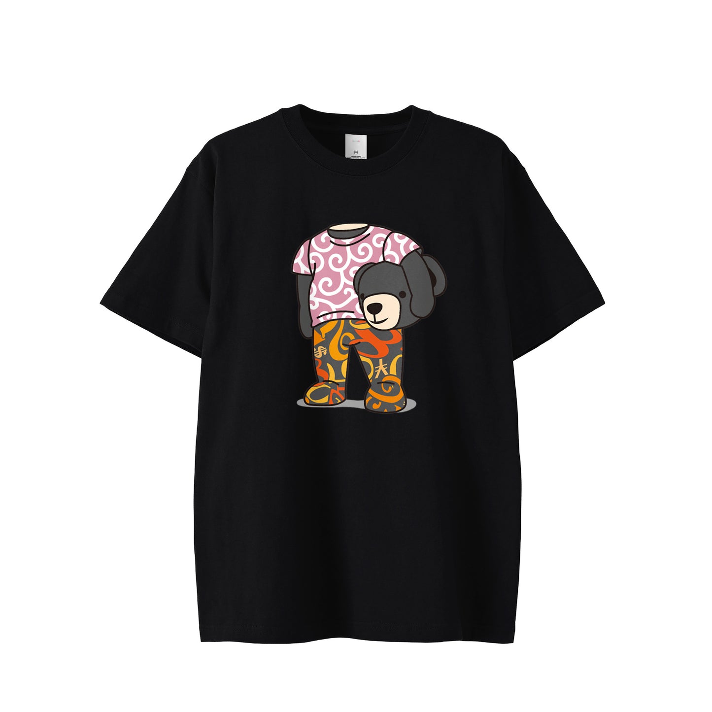 [フランク三浦] Tシャツ ヘッドベア 唐草 ブラック FMT-H11