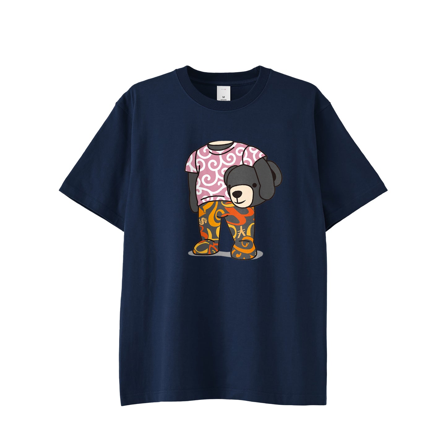 [フランク三浦] Tシャツ ヘッドベア 唐草 ブラック FMT-H11