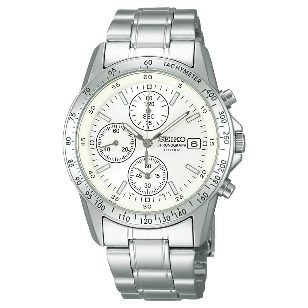 【国内正規品】 SEIKO セイコー セレクション スピリット 腕時計 SBTQ039 メンズ クオーツ アナログ クロノグラフ ステンレス ホワイト シルバー