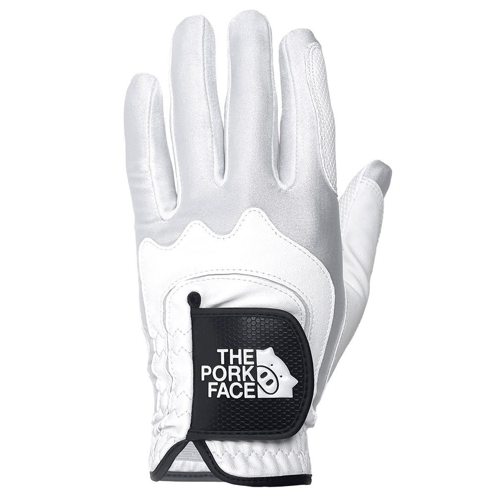 THE PORK FACE Golf Glove, Left Hand, Black/White, TPF-GLOVE01 